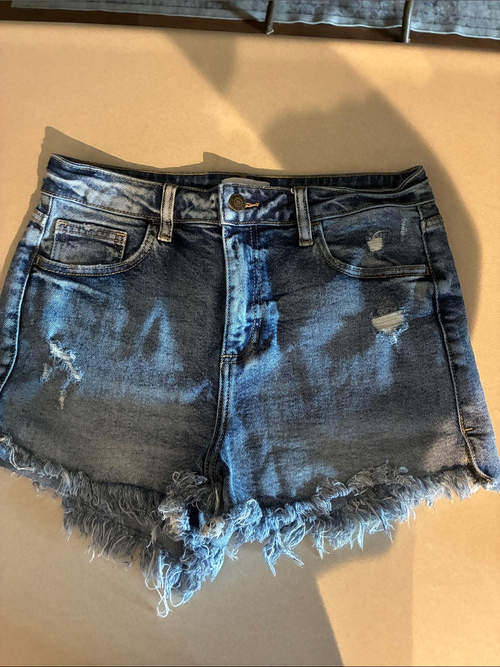 Windsor Dark Blue Distressed Denim Cutoff Shorts